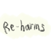 the word re - harms written on a piece of paper